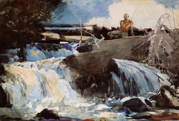 Winslow Homer : Casting in the Falls